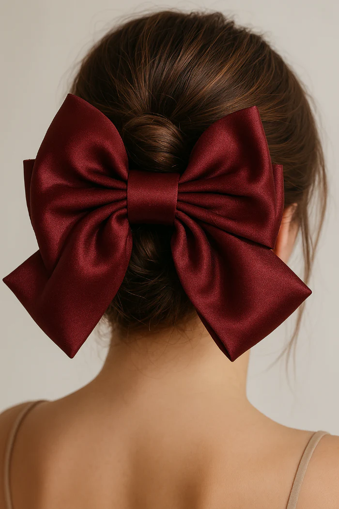 Haarclip strik burgundy
