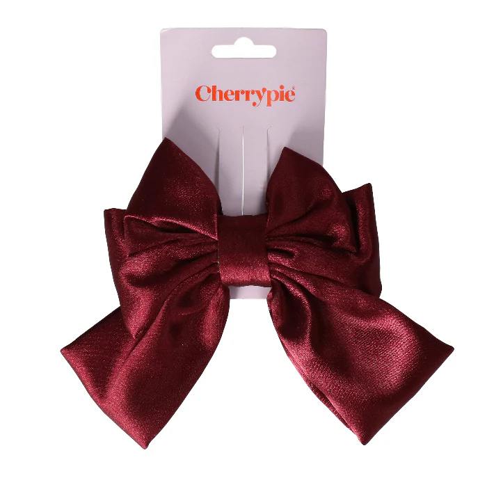 Haarclip strik burgundy - Image 2