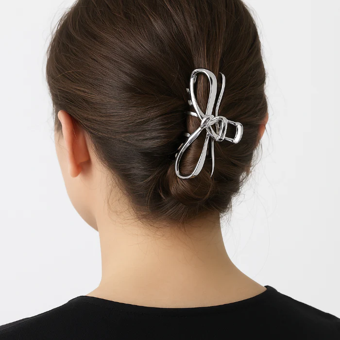 Haarclip strik zilver