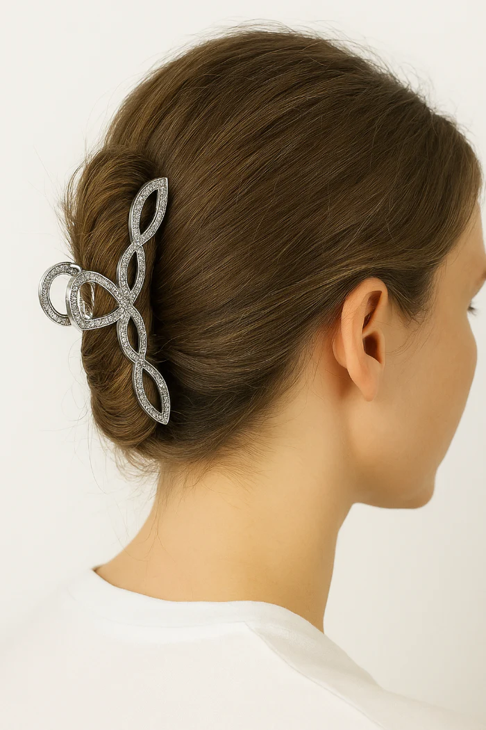 Haarklem sparkling zilver