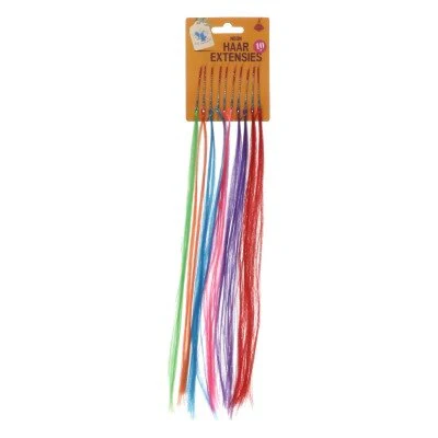 Haarspeld extensions neon meerkleurig 10 stuks