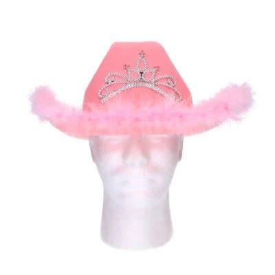 Hoed cowboy met kroontje roze - Image 2