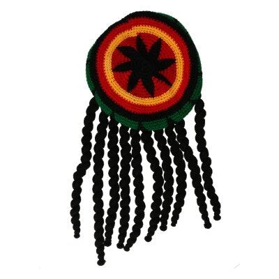 Hoed met haar rasta meerkleurig