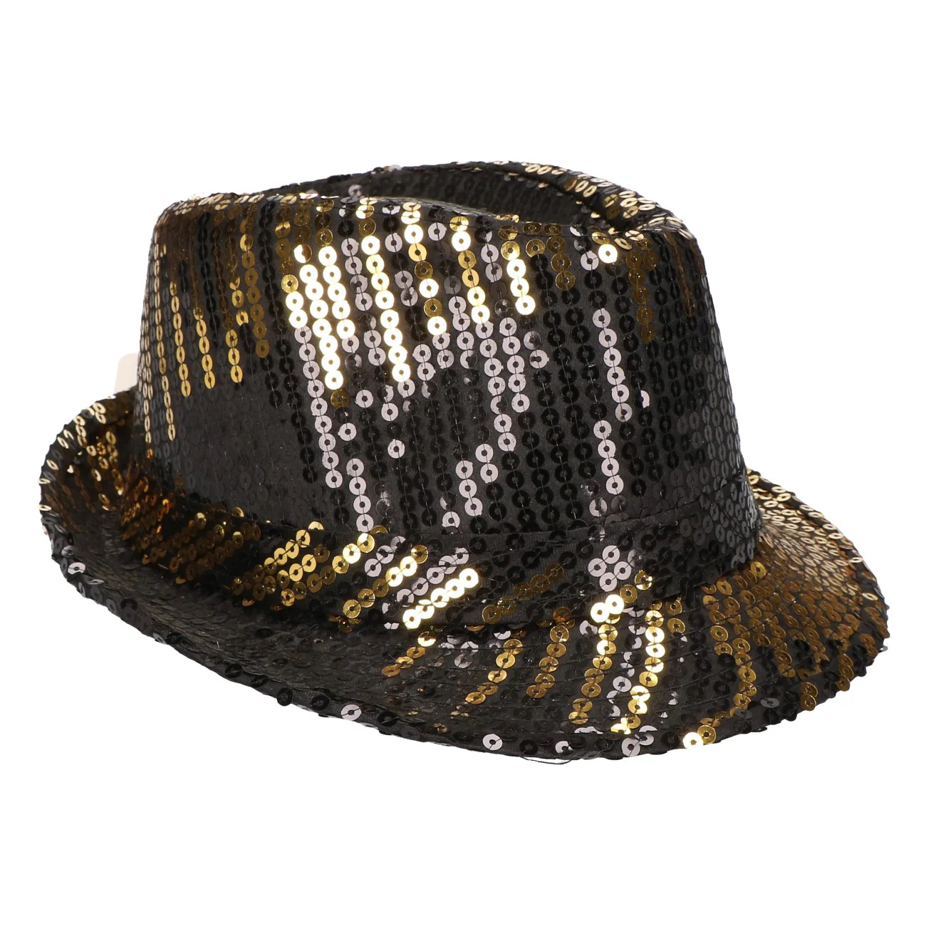 Hoed pailletten goud/zwart - Image 2