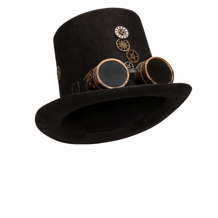 Hoed steampunk bril