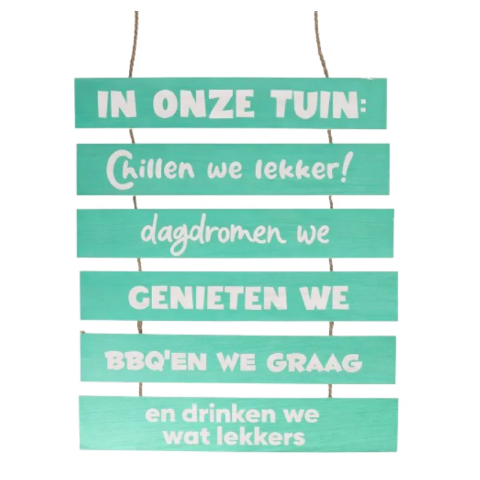 Houten bordje / Tuinladder 'In onze tuin'