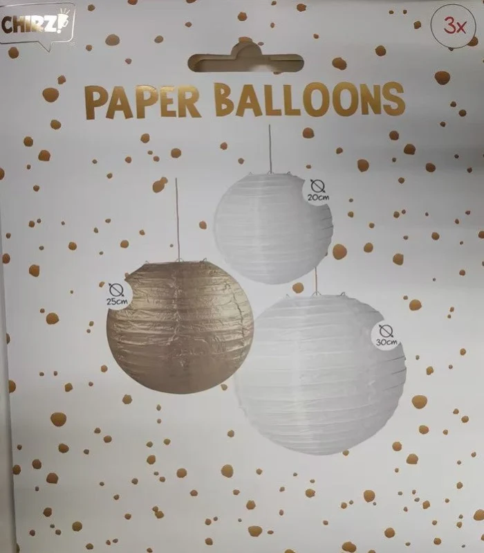 Japansen ballonnen wit/ goud - Image 2