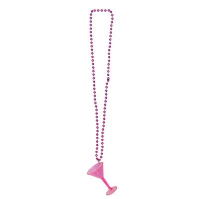 Ketting cocktailglas roze