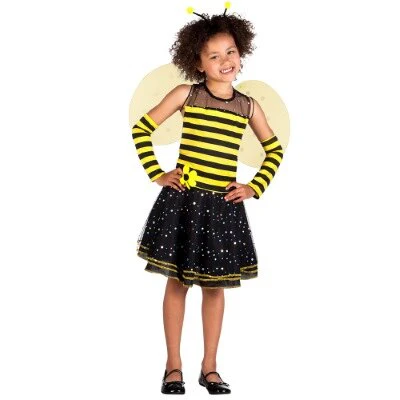 Kostuum Bee-bee zwart/geel meisje 4-6 jaar