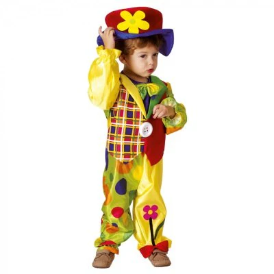 Kostuum clown meerkleurig kinderen 3-4 jaar