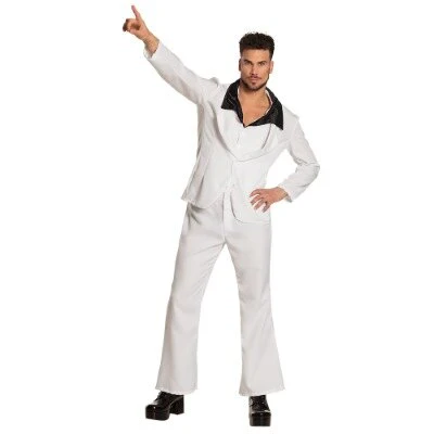 Kostuum Disco Fever wit/zwart heren maat 54/56