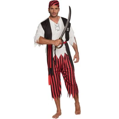 Kostuum piraat Jack meerkleurig heren maar M/L