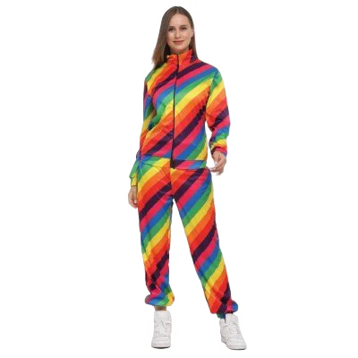 Kostuum regenboog trainingspak unisex maat L/XL