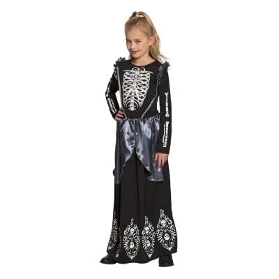 Kostuum Skeleton queen zwart/wit meisje 4-6 jaar
