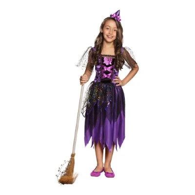 Kostuum Twinkle witch zwart/paars meisje 4-6 jaar