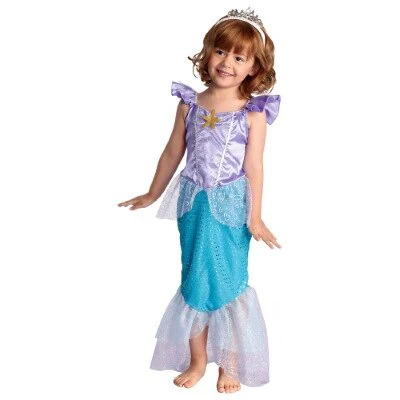 Kostuum zeemeermin blauw/lila meisje 3-4 jaar