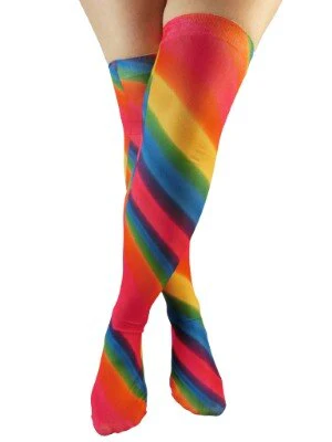 Kousen regenboog diagonaal one size