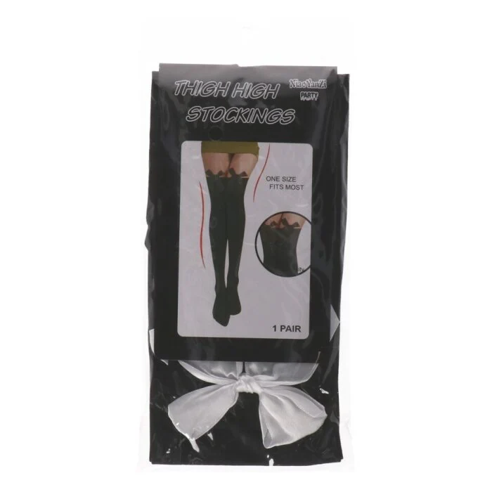 Kousen strik zwart one size