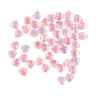 Kralen hartjes roze ca. 50 stuks