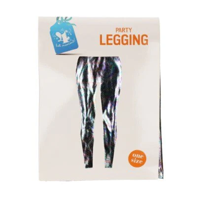 Legging disco metallic meerkleurig one size