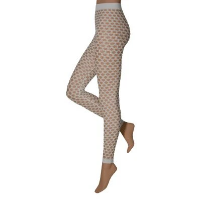 Legging met gaten stretch wit L/XL