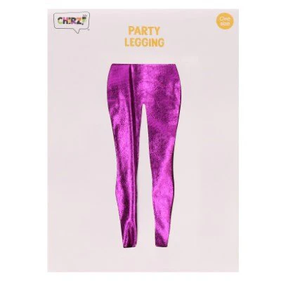 Legging metallic paars one size