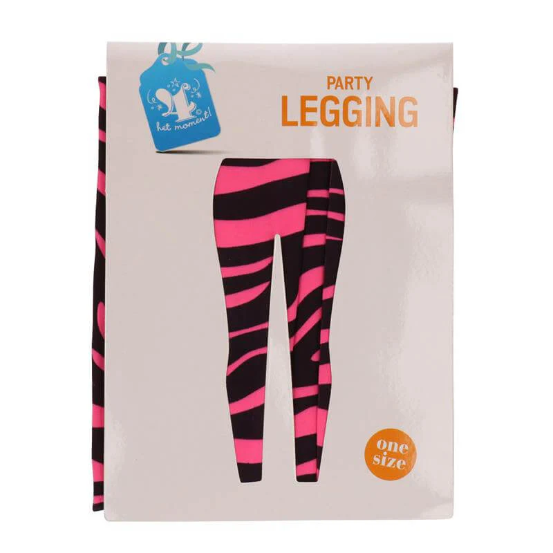 Legging zebra roze one size