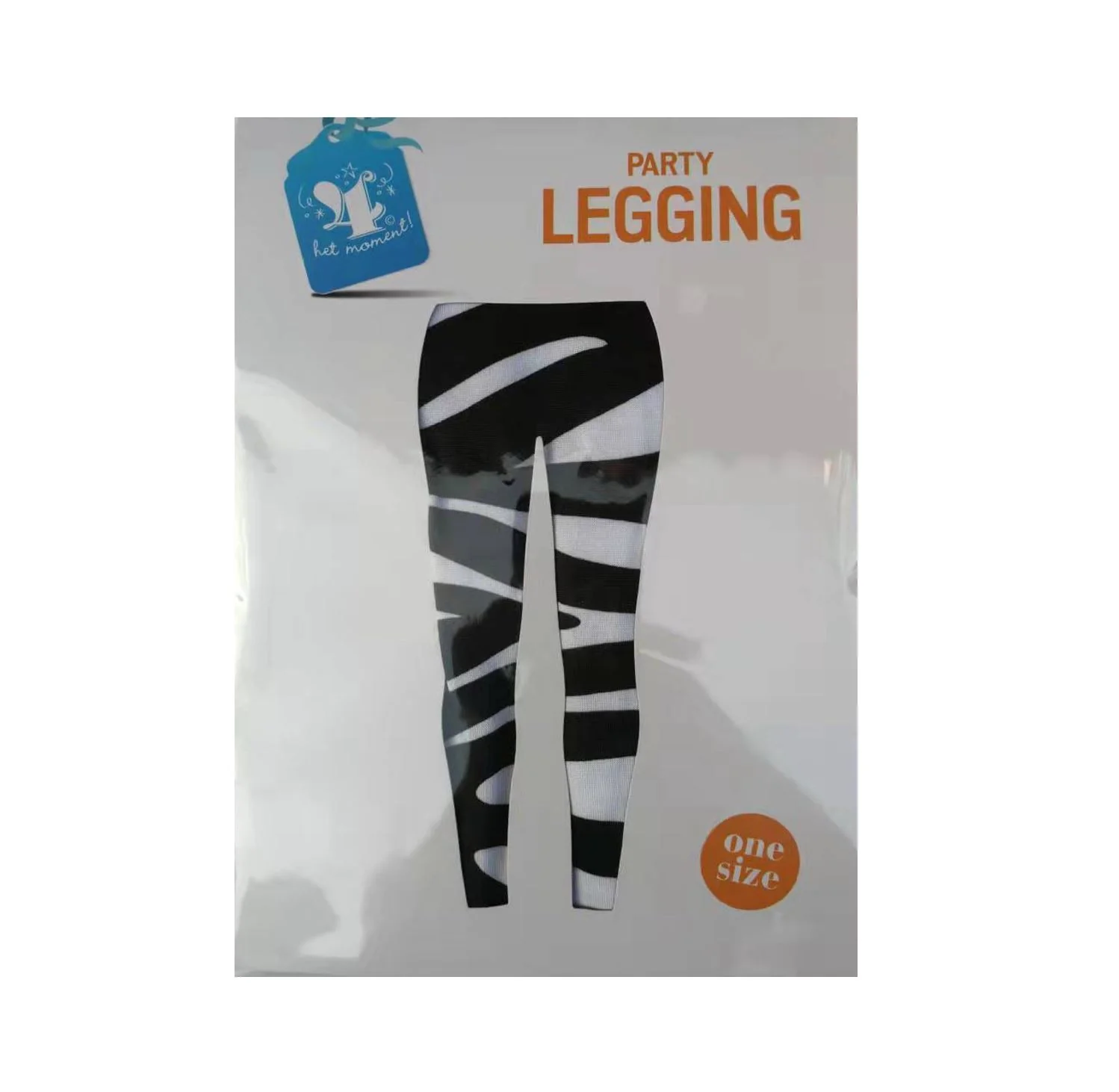 Legging zebra zwart/wit one size