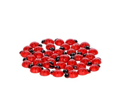 Lieveheersbeestjes hout rood/zwart ca. 40 stuks - Image 2
