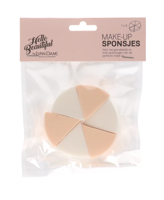 Make-up sponsjes roze/wit 6 stuks - Image 2