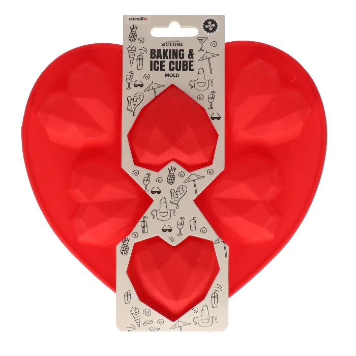 Mal siliconen hart diamant Rood