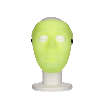 Masker gezichtsbedekkend neon glow in te dark geel