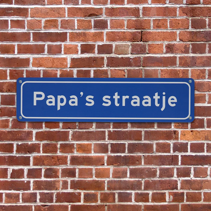 Metalen bord Papa's straat