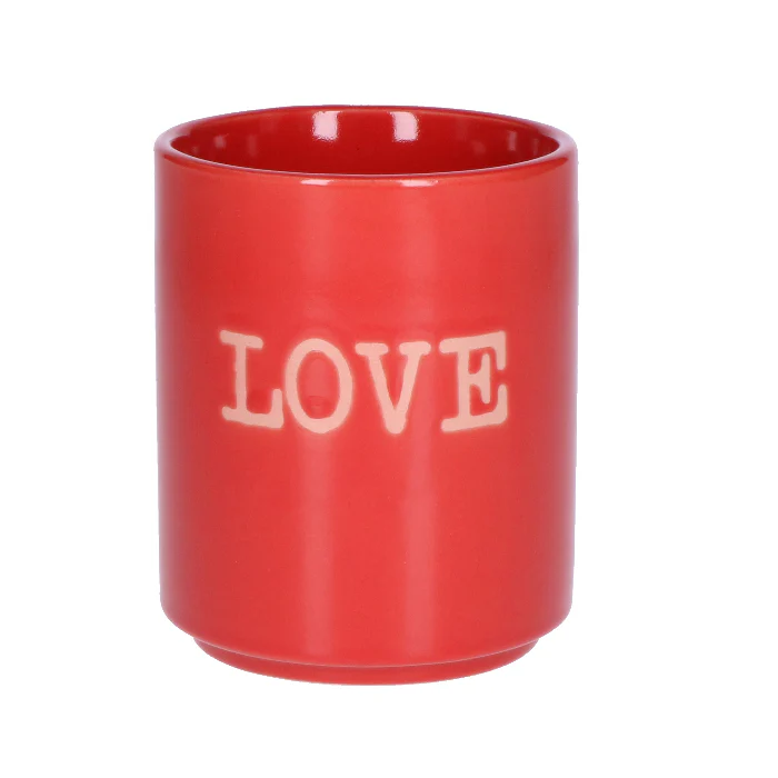 Mokje 'LOVE' - rood met oranje - 9 cm