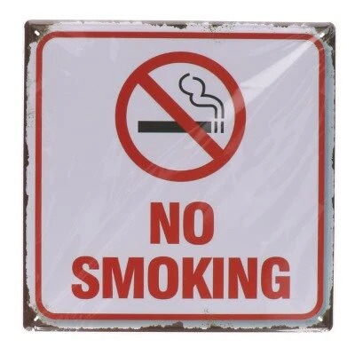 Muurdecoratie No smoking metaal