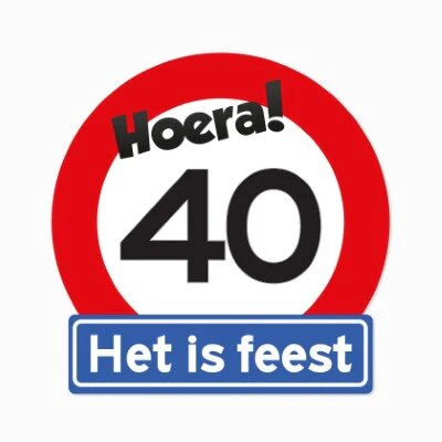 Verkeersbord Hoera 40