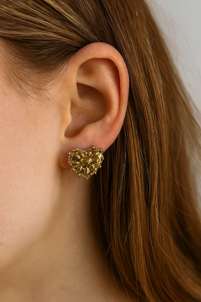 Oorbellen hart goud #218