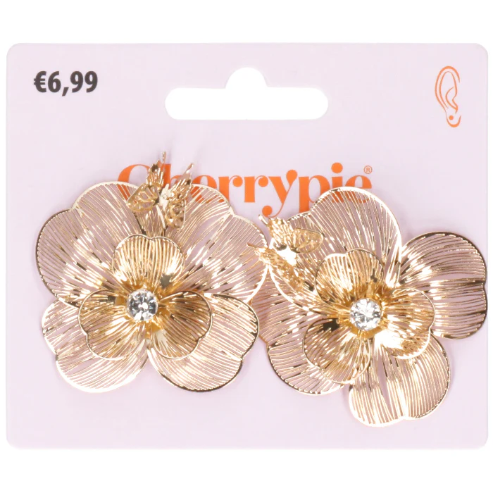 Oorbellen bloem goud #249