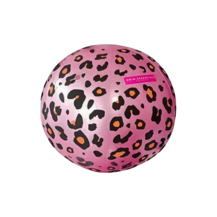 Opblaasbal met sproeier roze panterprint 60cm - Image 2