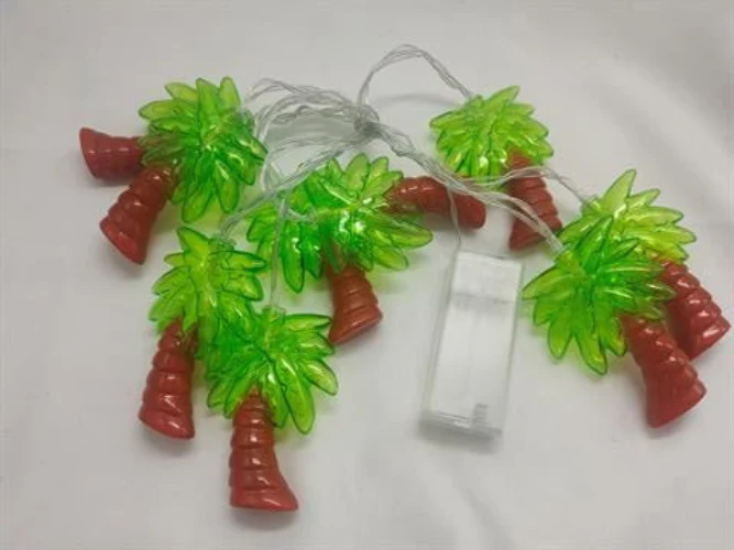 Palmboom lichtsnoer groen/bruin 10 lichten 2m - Image 2