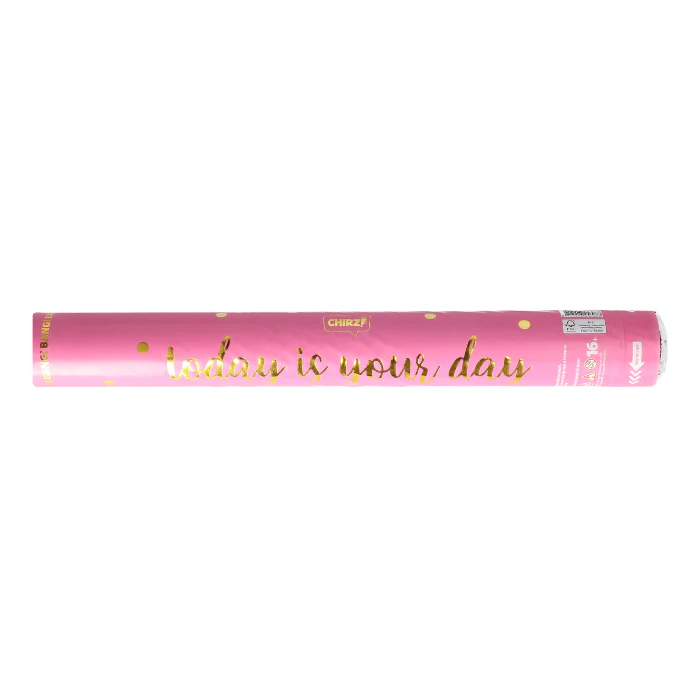 Party popper Roze Today is your day confetti goudkleur