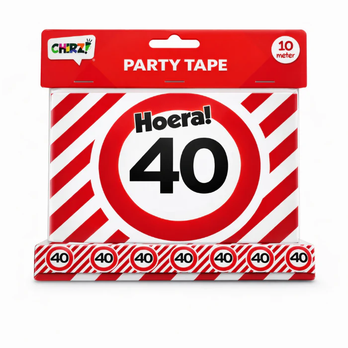 Party tape "Hoera 40 jaar'' 10 meter - Image 2