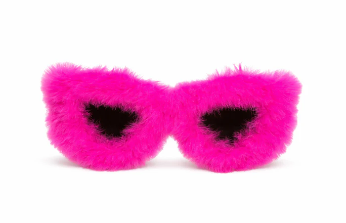 Partybril fluffy roze