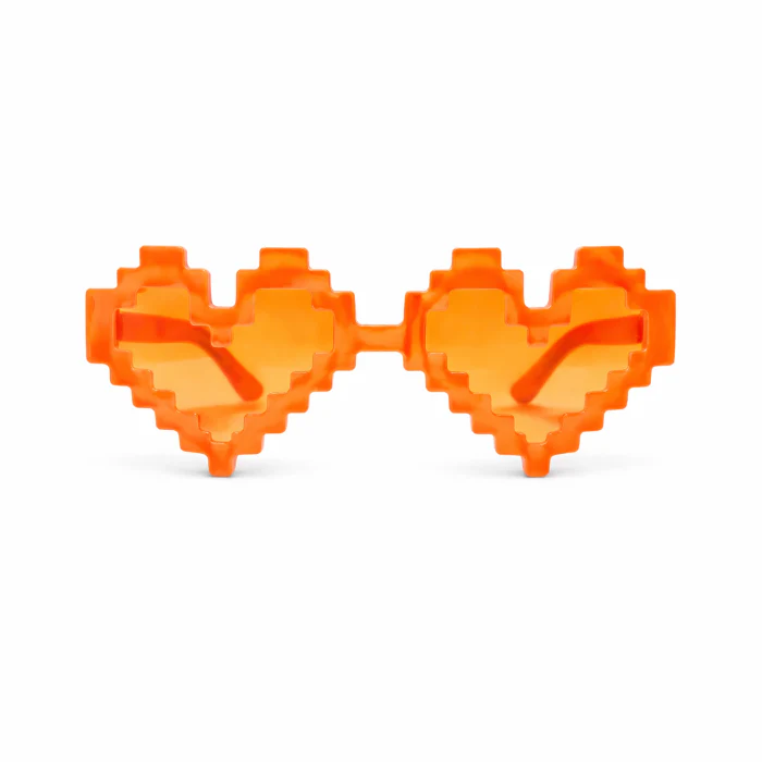 Partybril hart pixel oranje - Image 2