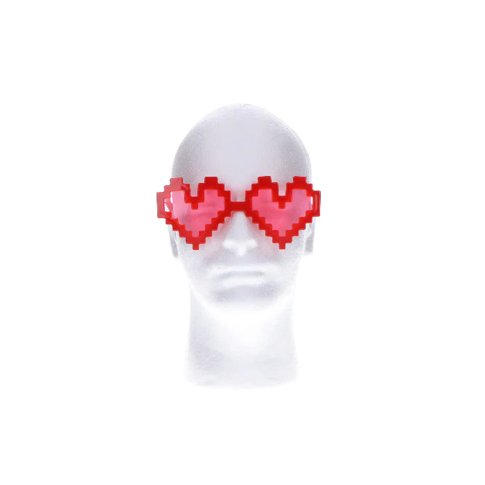 Partybril pixel hart rood - Image 2