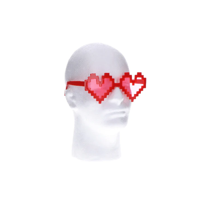 Partybril pixel hart rood - Image 3