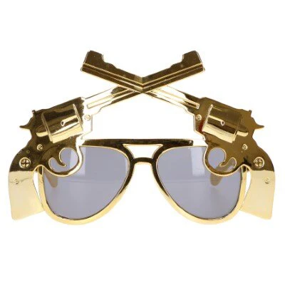 Partybril revolver goud