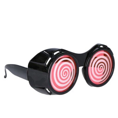 Partybril rond zwart/rood/wit - Image 2