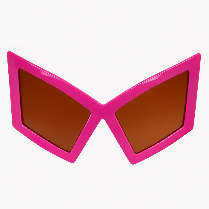 Partybril vlinder neon roze
