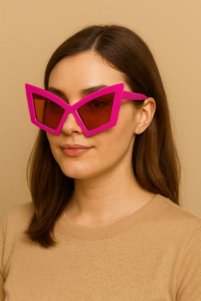 Partybril vlinder neon roze - Image 2